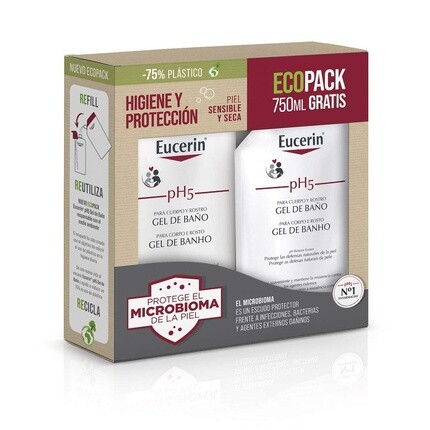 

Eucerin Ecopack Гель для ванн для сухой кожи 1л+750мл