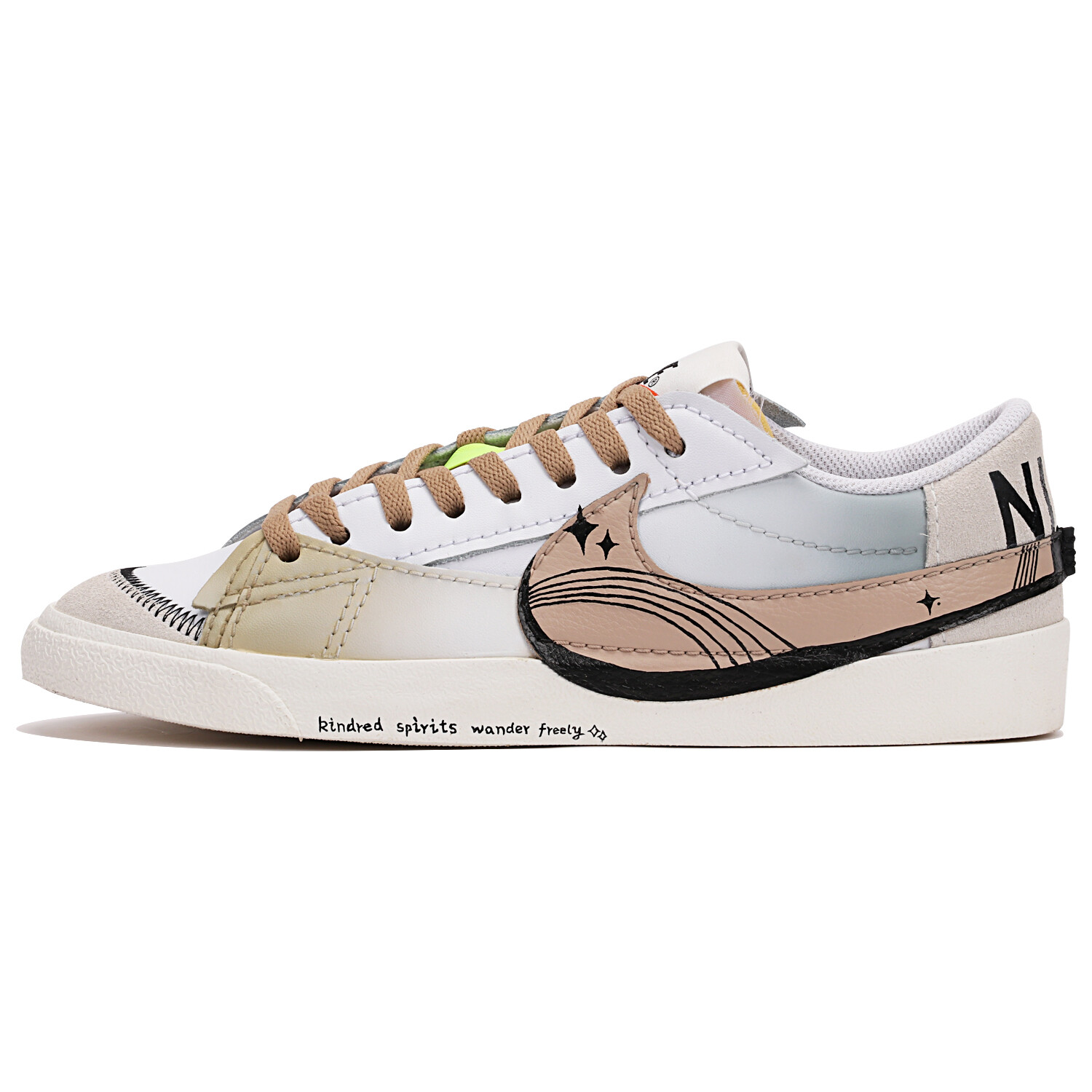 

Кроссовки Nike Blazer Skateboarding Shoes Men Low-top White/Brown, коричневый