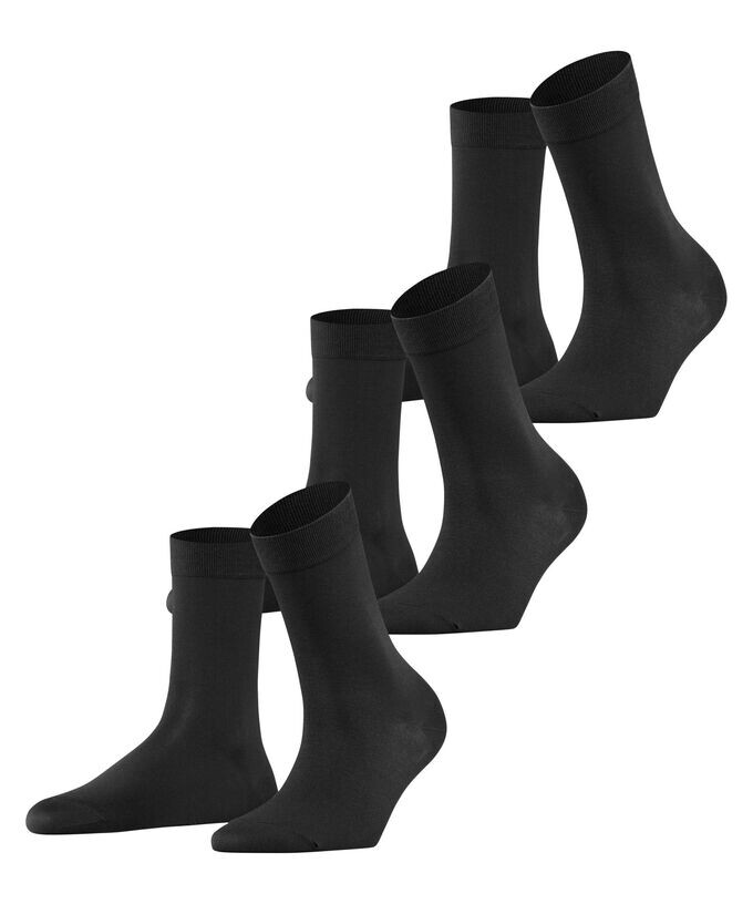 

Носки хлопковые на ощупь, 3 пары Falke, черный
