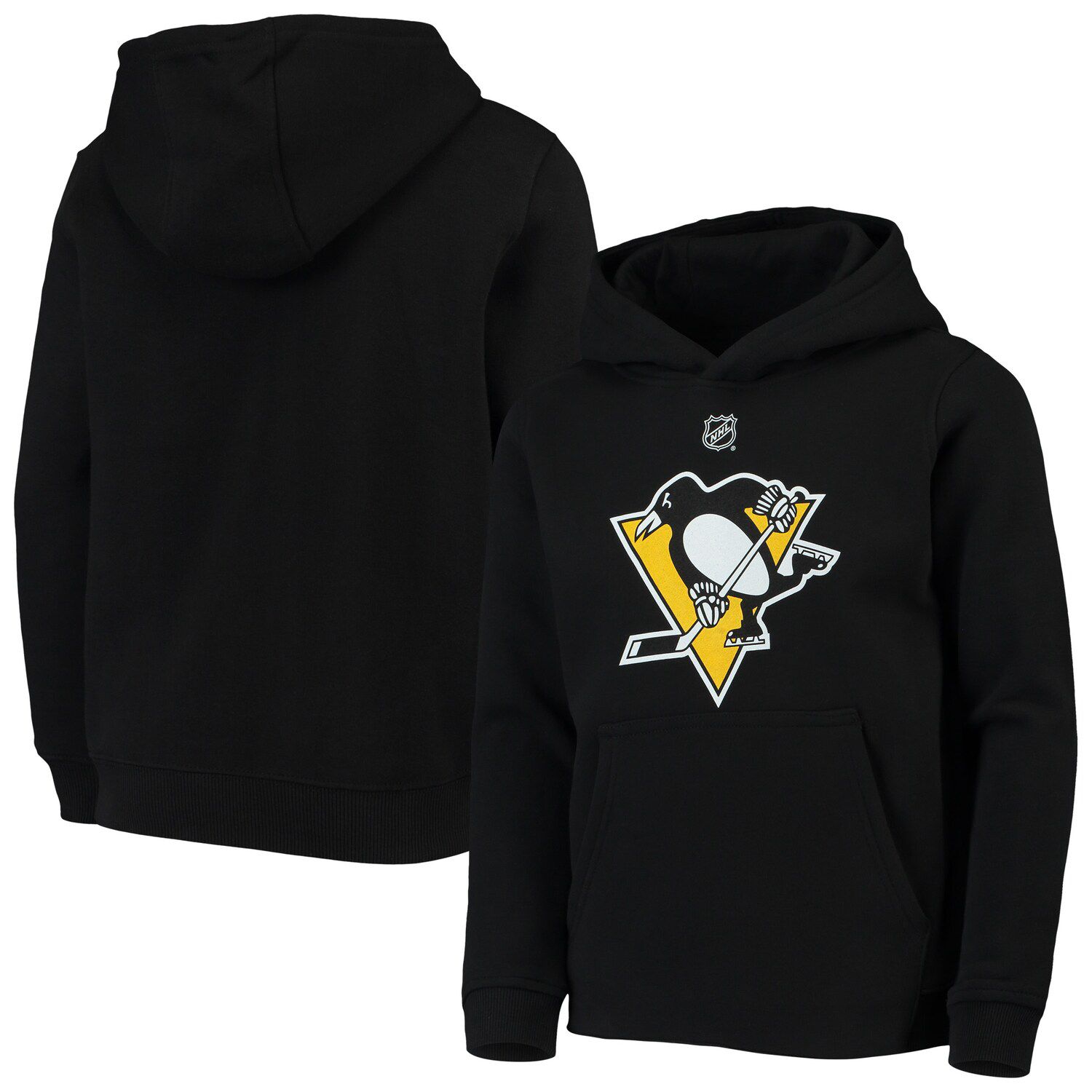 

Черный молодежный пуловер с капюшоном и логотипом Pittsburgh Penguins Primary Outerstuff