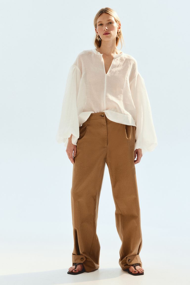 Широкие практичные брюки H&M, бежевый брюки voolya практичные 42 размер