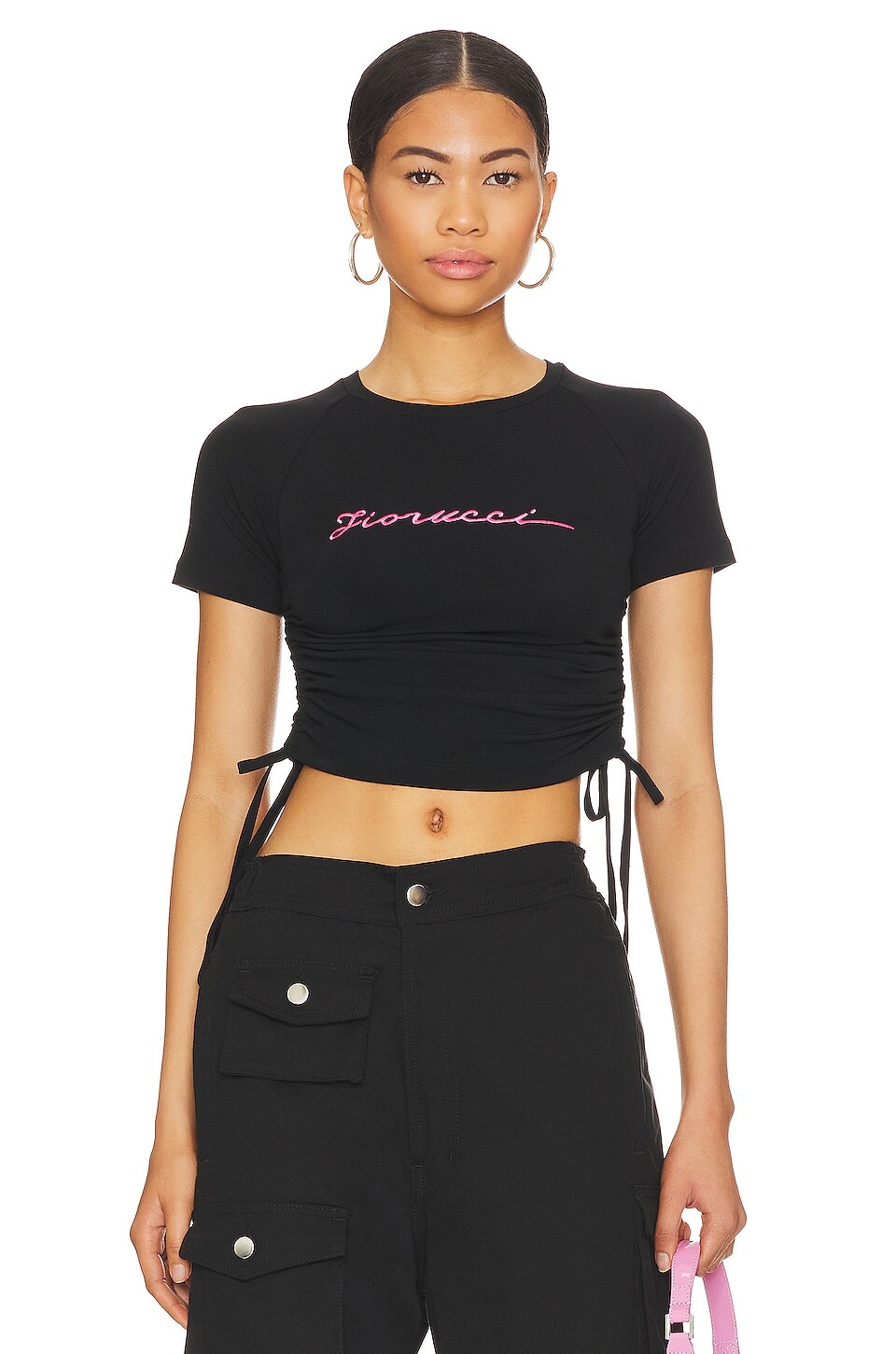 

Футболка FIORUCCI Ruched Squiggle Logo T-shirt, черный