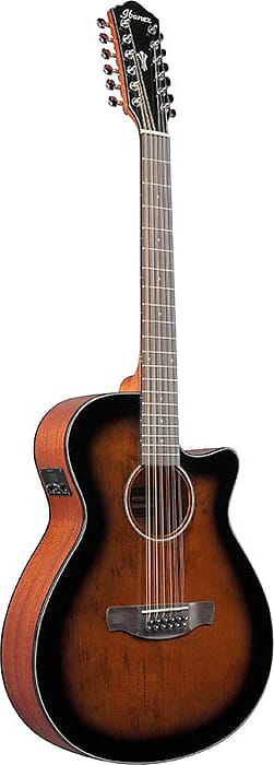 цена Акустическая гитара Ibanez AEG5012DVH 12 String Acoustic Electric Dark Violin Sunburst