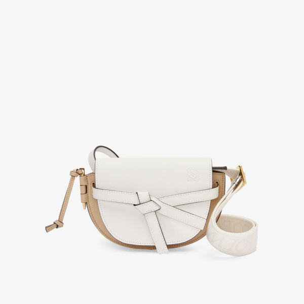 

Миниатюрная кожаная сумка через плечо gate dual Loewe, белый