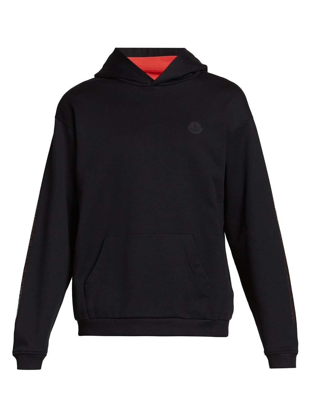 Худи из хлопка с логотипом Moncler, черный