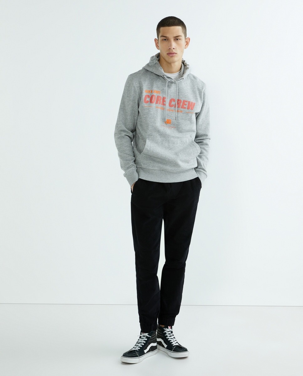 

Мужская толстовка с капюшоном Jack & Jones, серый