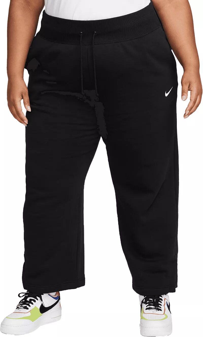 Женская спортивная одежда больших размеров Nike Широкие флисовые брюки Phoenix, черный