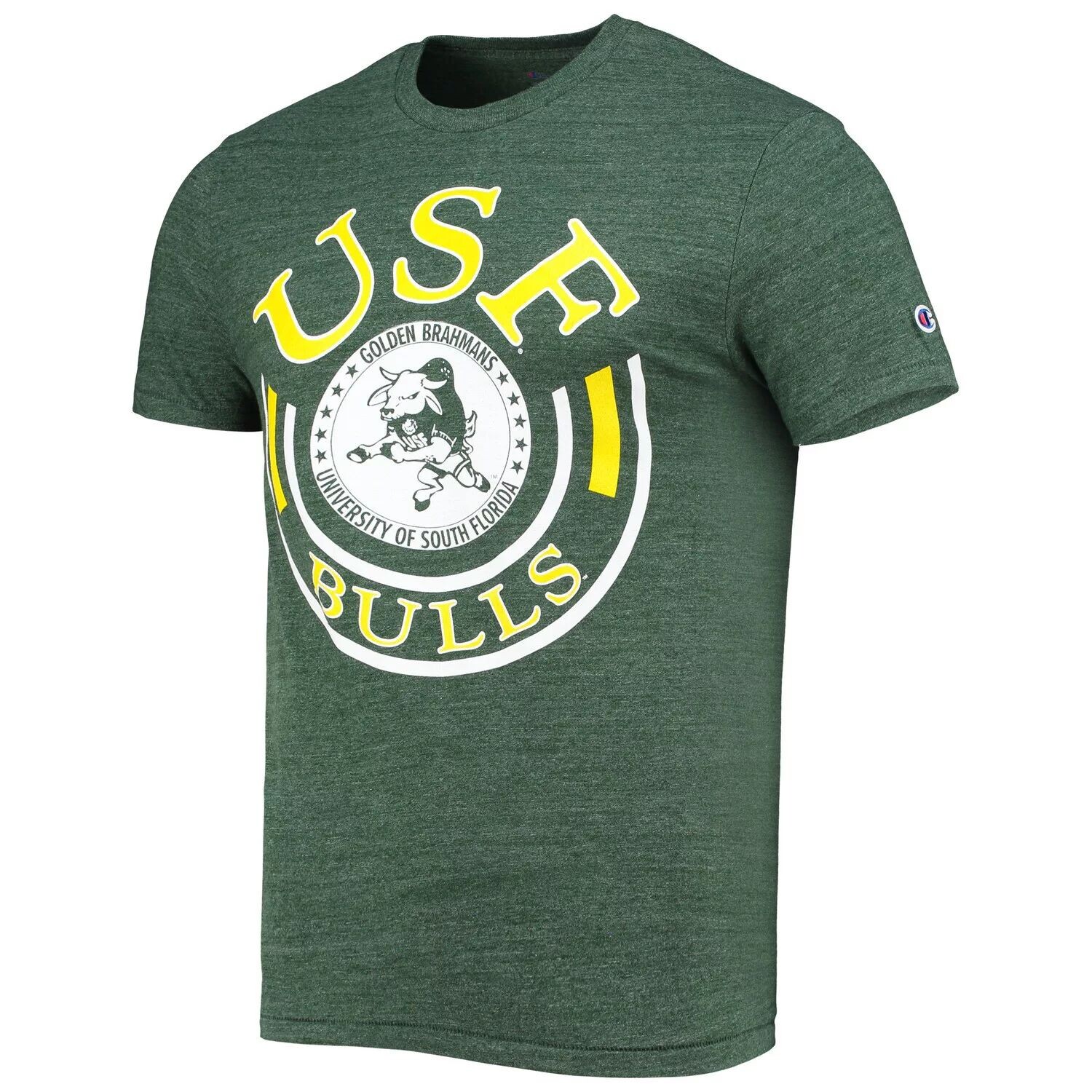 

Зеленая мужская футболка Champion South Florida Bulls Vault Tri-Blend, Зеленый