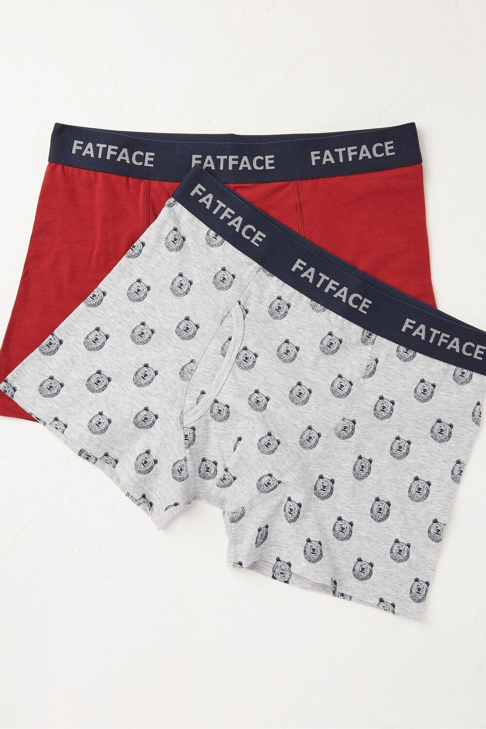 

Комплект из 2 пар боксеров FatFace с мотивом плюшевого мишки Fat Face, серый