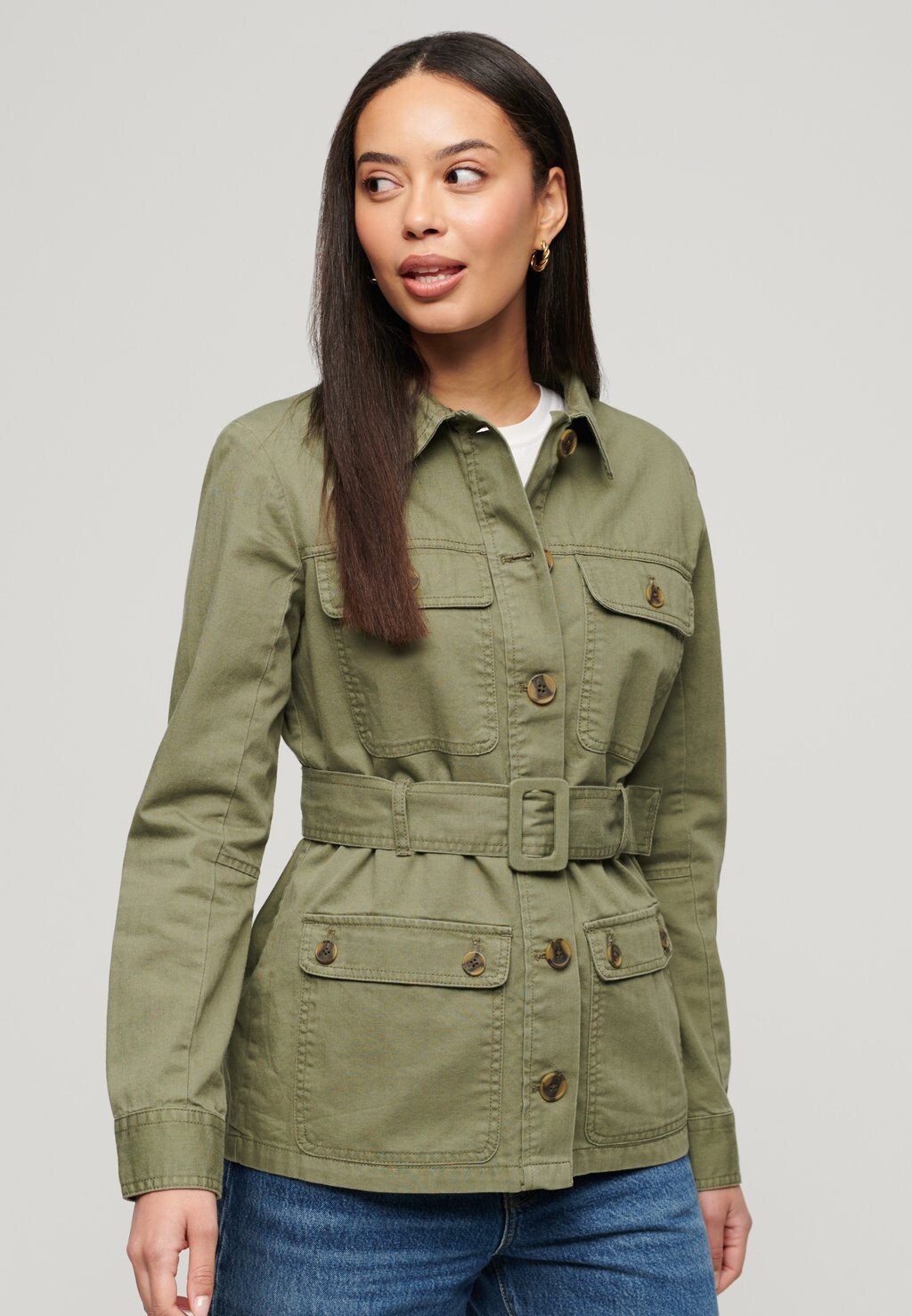 

Полупальто BELTED SAFARI Superdry, хаки