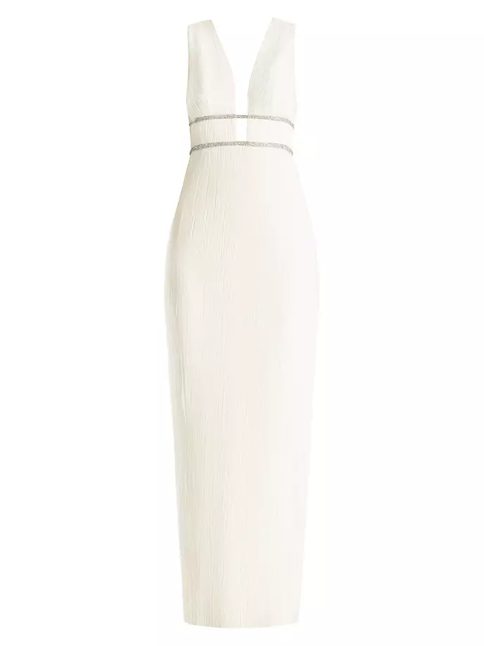 

Расшитое бисером платье с V-образным вырезом Bcbgmaxazria, цвет gardenia