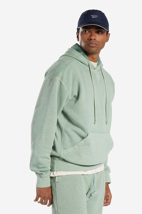 

Хлопковая толстовка Natural Dye FT Hoodie HS9149 Reebok, зеленый