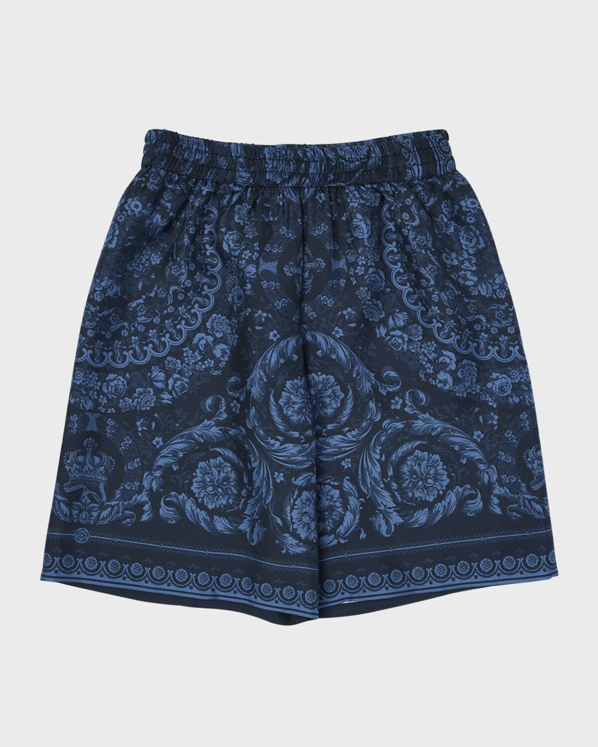 

Шорты-платки из шелкового твила Barocco для мальчиков, размер 4–6 Versace, цвет Navy Blue