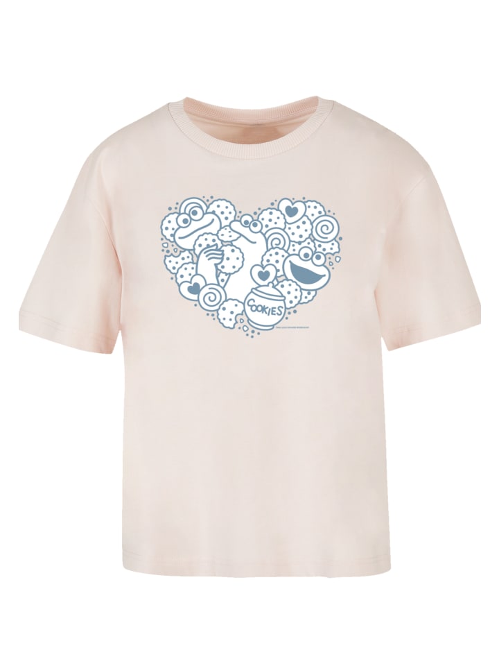 

Футболка F4NT4STIC Ladies Everyday Tee Sesamstraße Cookies from the heart, розовый