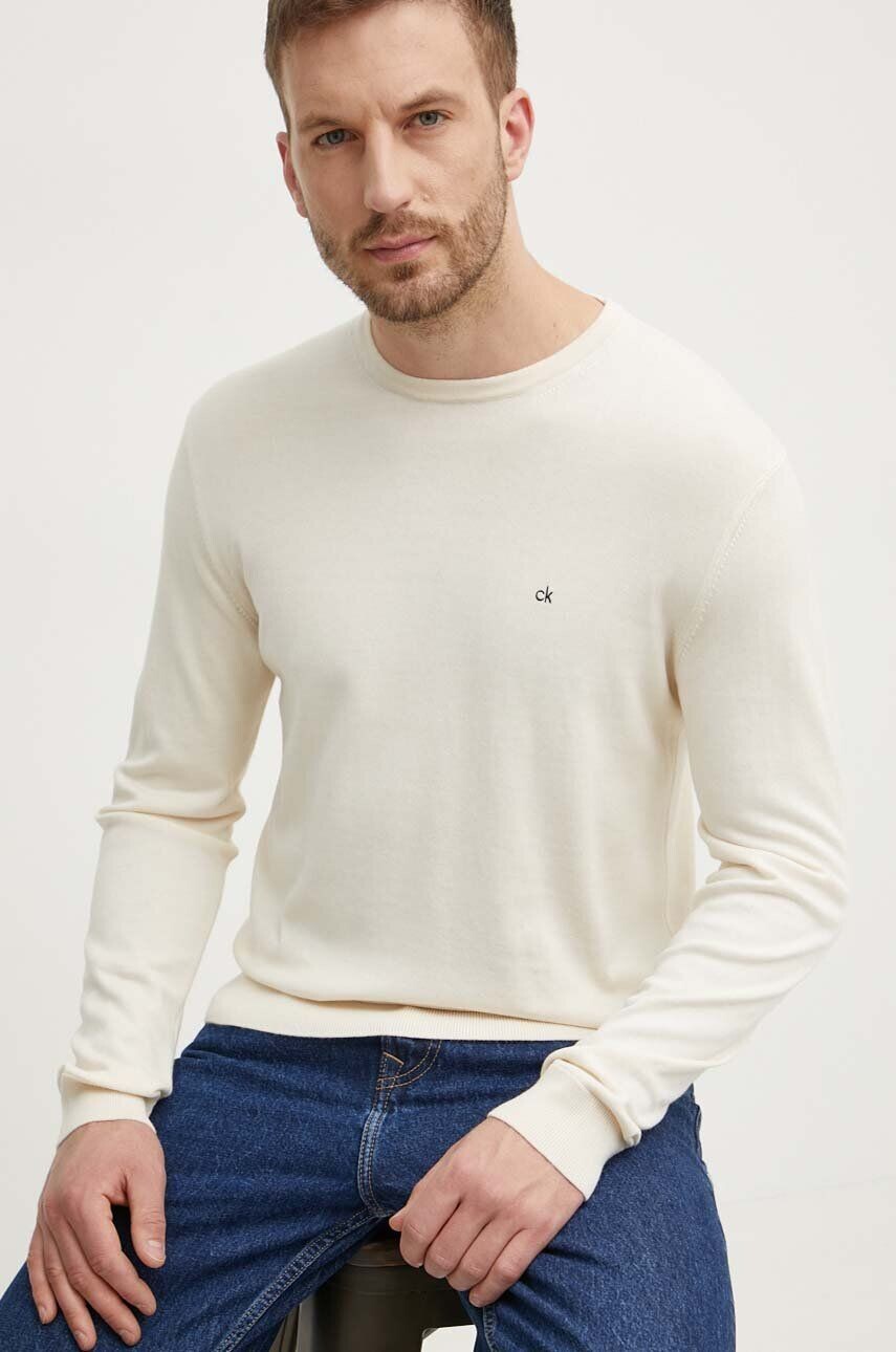

Свитер Calvin Klein с добавлением шелка, бежевый