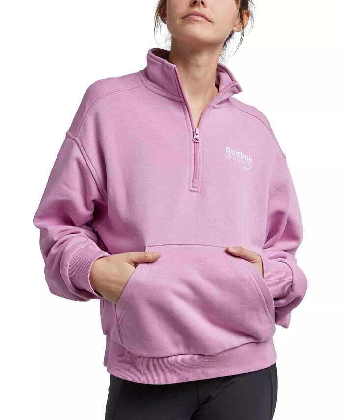 

Женский свитшот с молнией на четверть от бренда Identity Brand Proud Reebok, розовый