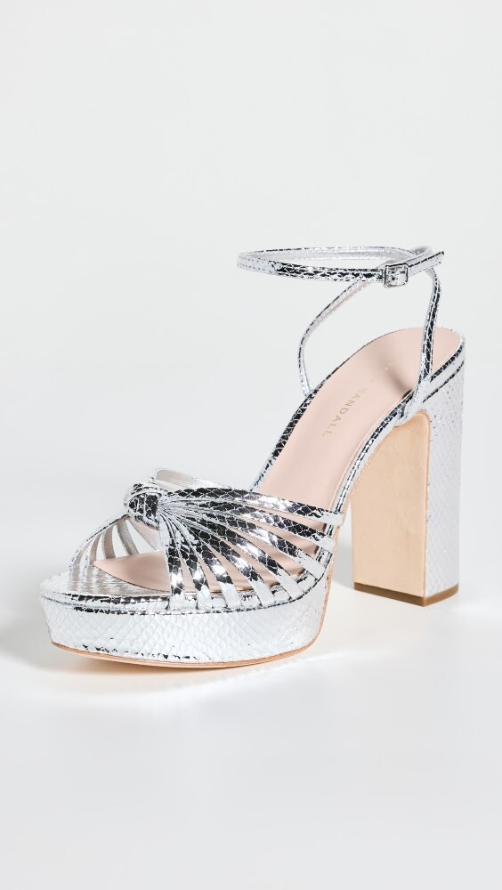 

Сандалии Loeffler Randall Rivka Leather Knot Platform, серебряный