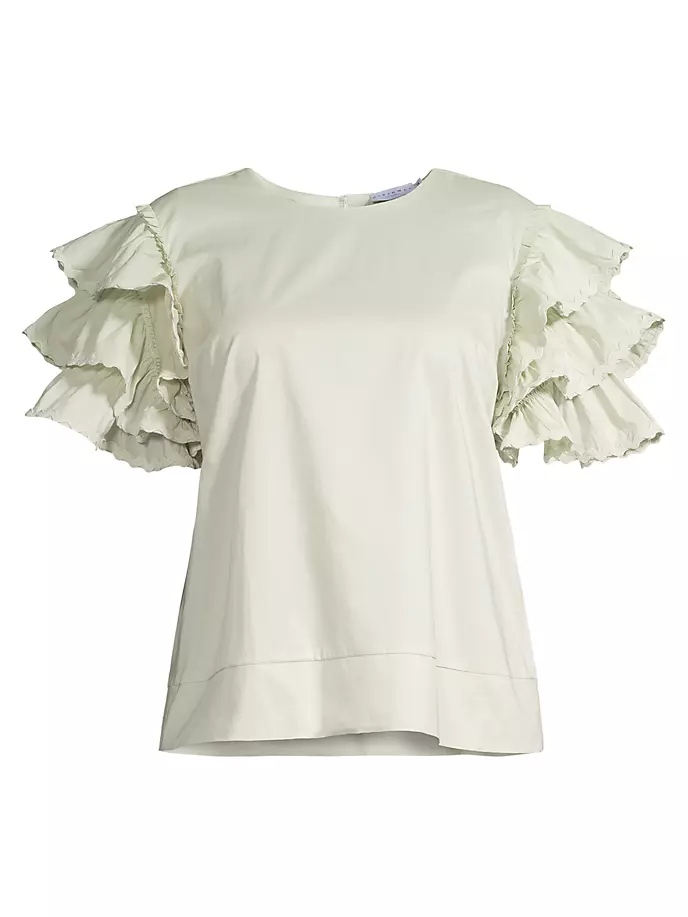 Хлопковая блузка размера плюс Juliette с оборками Harshman, Plus Size, цвет soft green