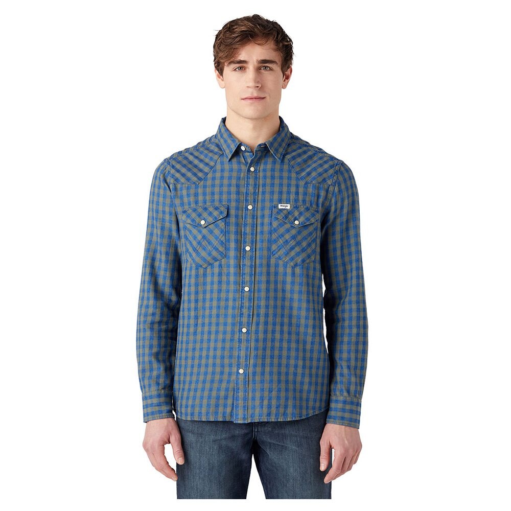 

Рубашка с длинным рукавом Wrangler Western Regular Fit, синий