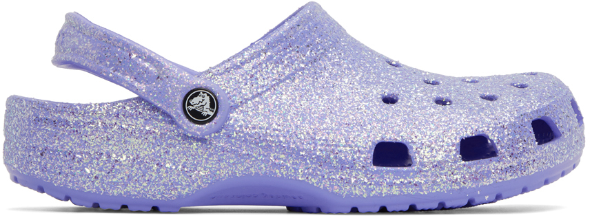 Классические фиолетовые блестящие сабо Crocs