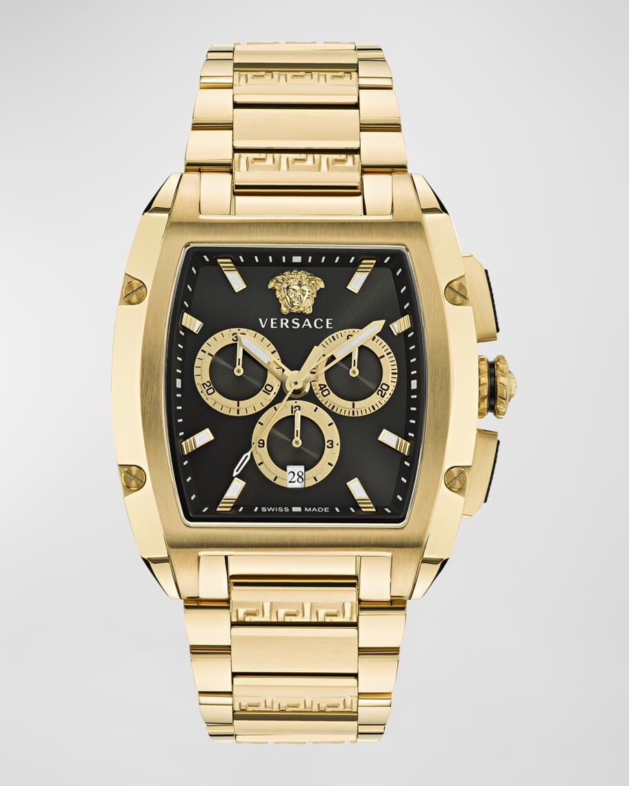 

Мужские часы Dominus IP из желтого золота с браслетом, 42 мм Versace