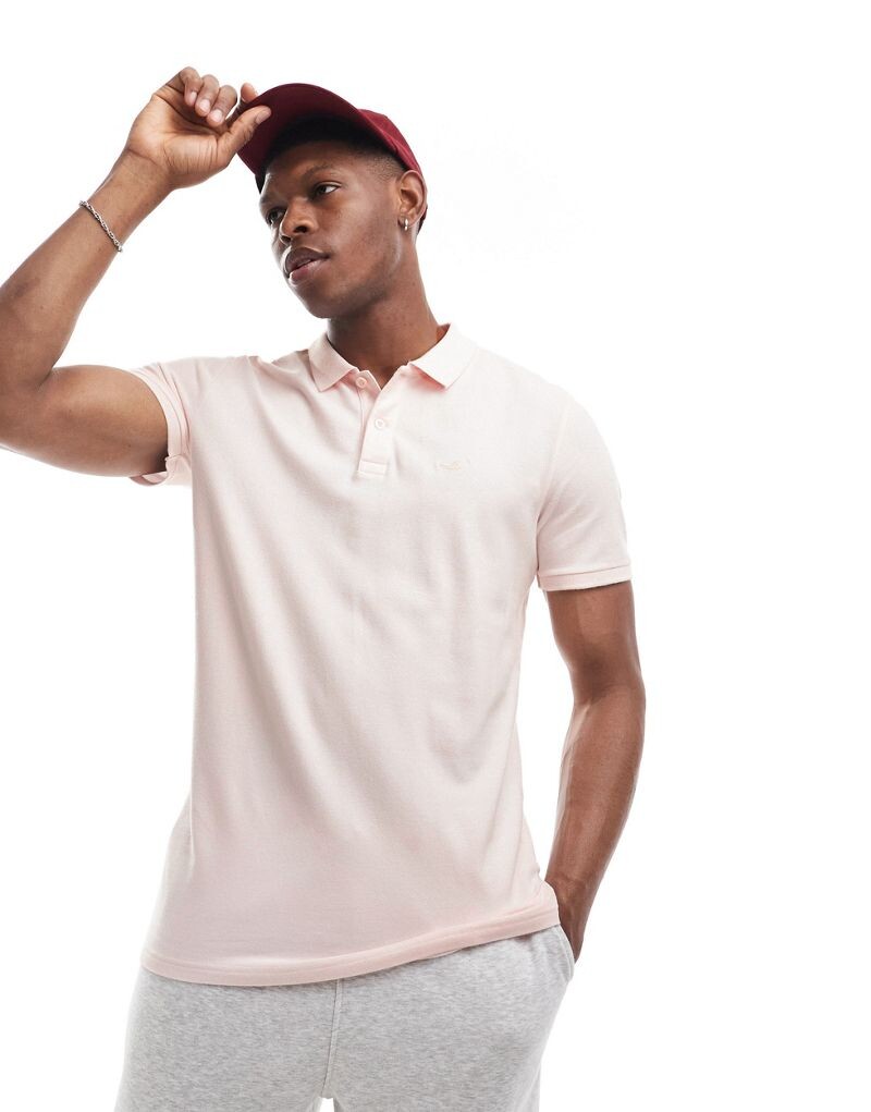 

Hollister - Icon - Рубашка-поло розового цвета из пике с логотипом