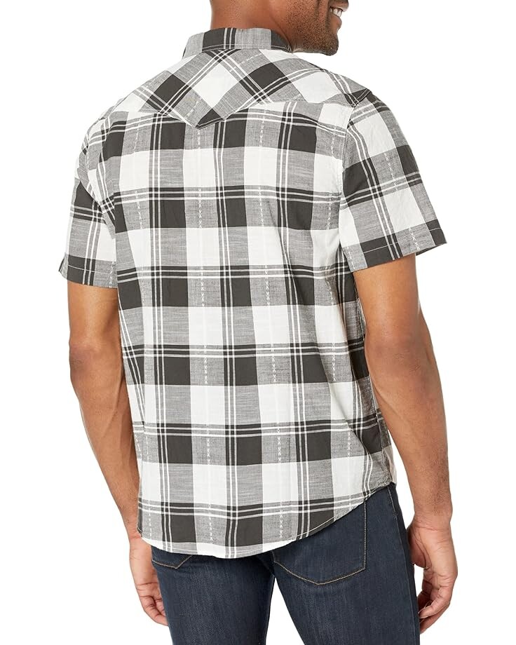 

Рубашка Lucky Brand Plaid Dobby Short Sleeve Western Shirt, цвет Black White
