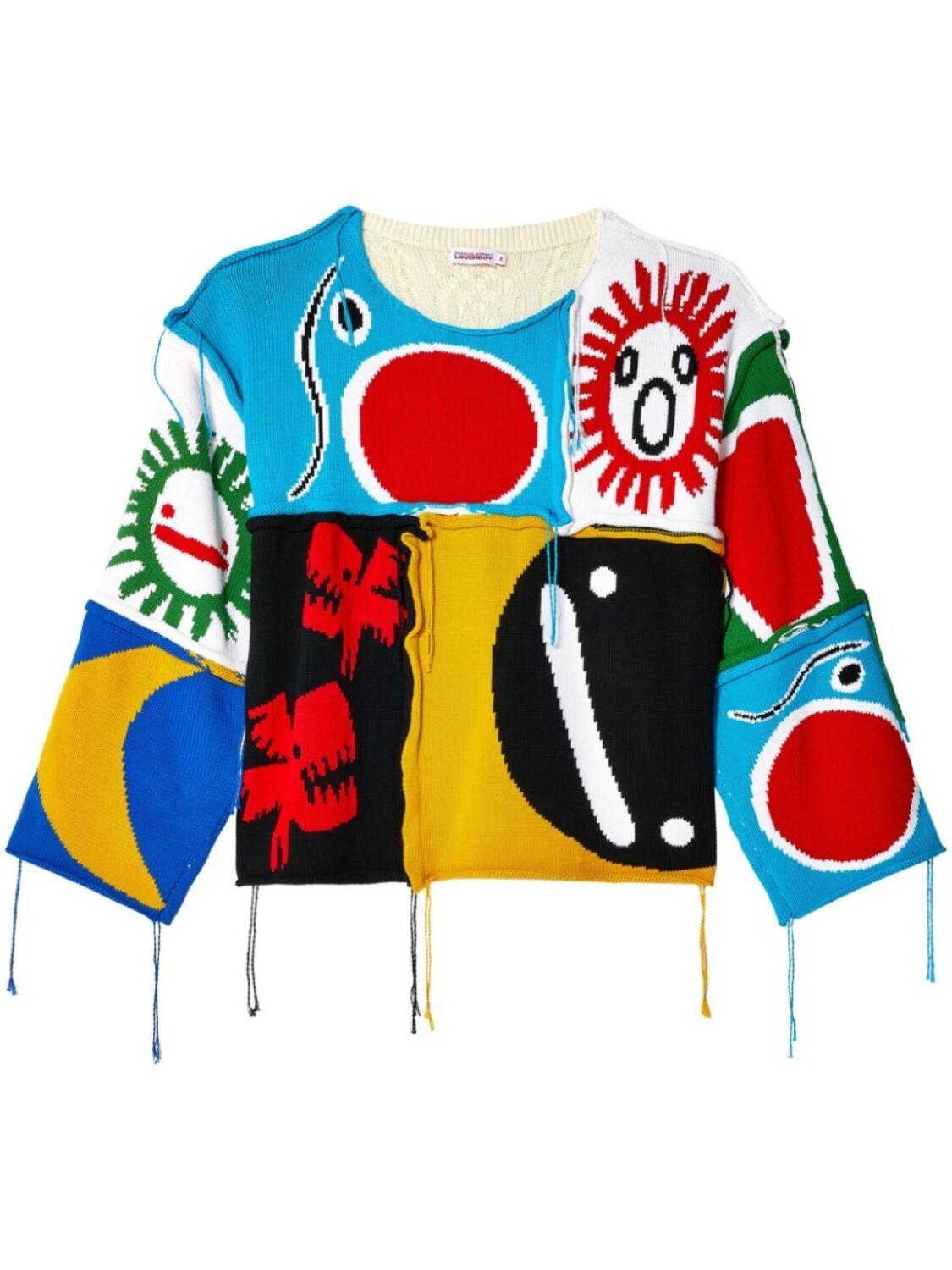 

Свитер с нашивкой Charles Jeffrey Loverboy с косичной вязкой, серый