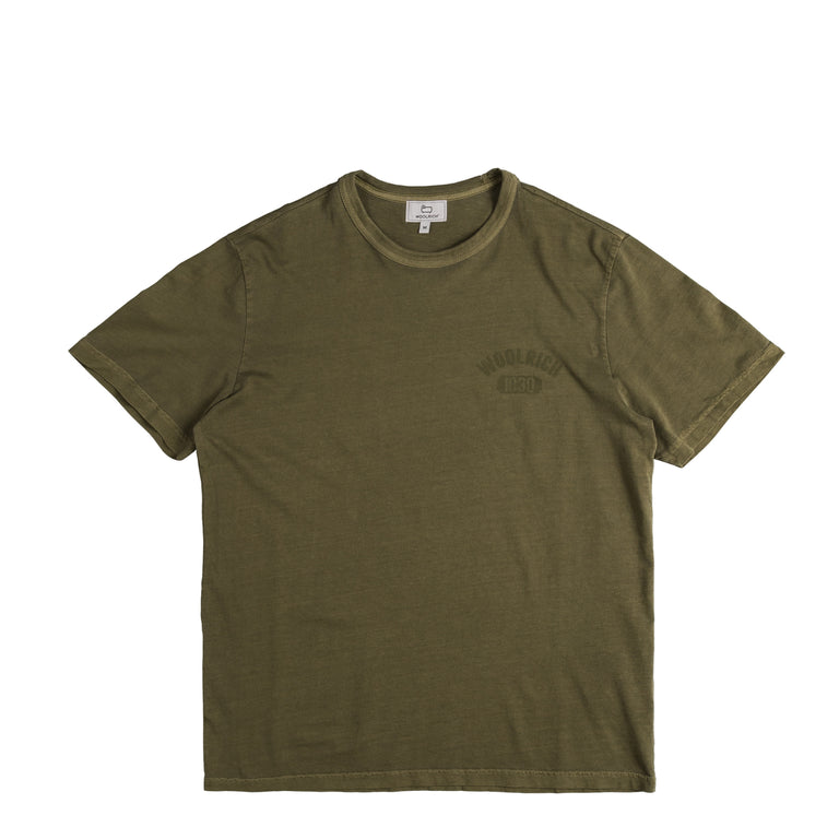 Футболка Garment Dyed Logo T-Shirt Woolrich, зеленый woolrich logo