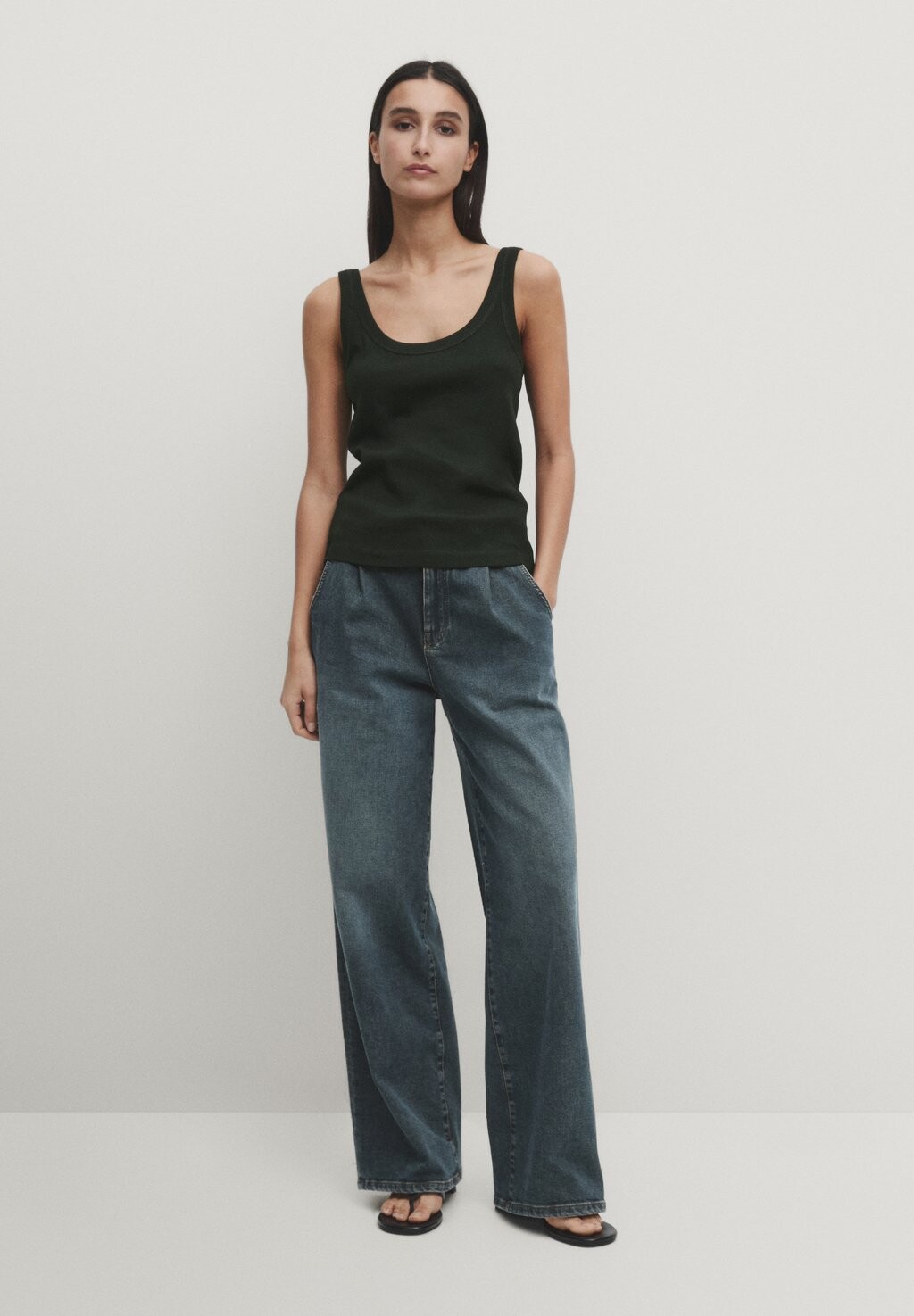 

Топ Massimo Dutti, цвет mottled dark green