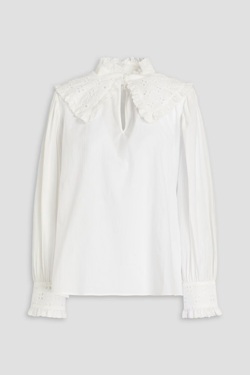

Блуза Donia Broderie из хлопкового жаккарда с английской отделкой Ba&Sh, экрю