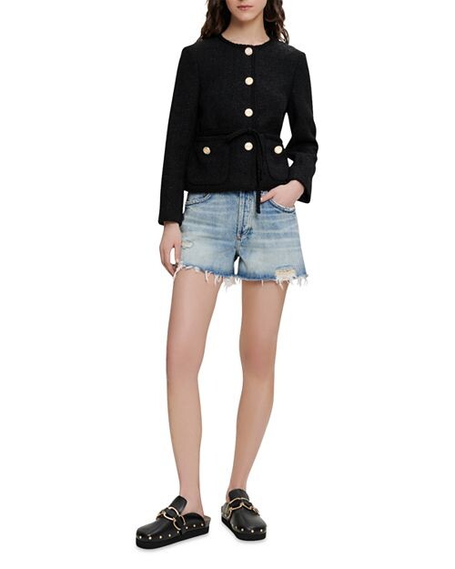 

Твидовый жакет Violette Maje, цвет Black