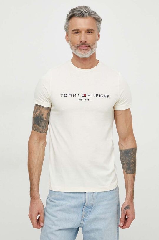 

Хлопковая футболка Tommy Hilfiger, бежевый