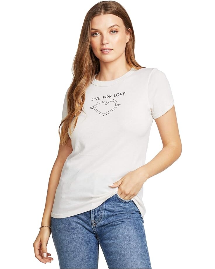

Футболка Chaser Live For Love Gauzy Cotton Tee, цвет Salt