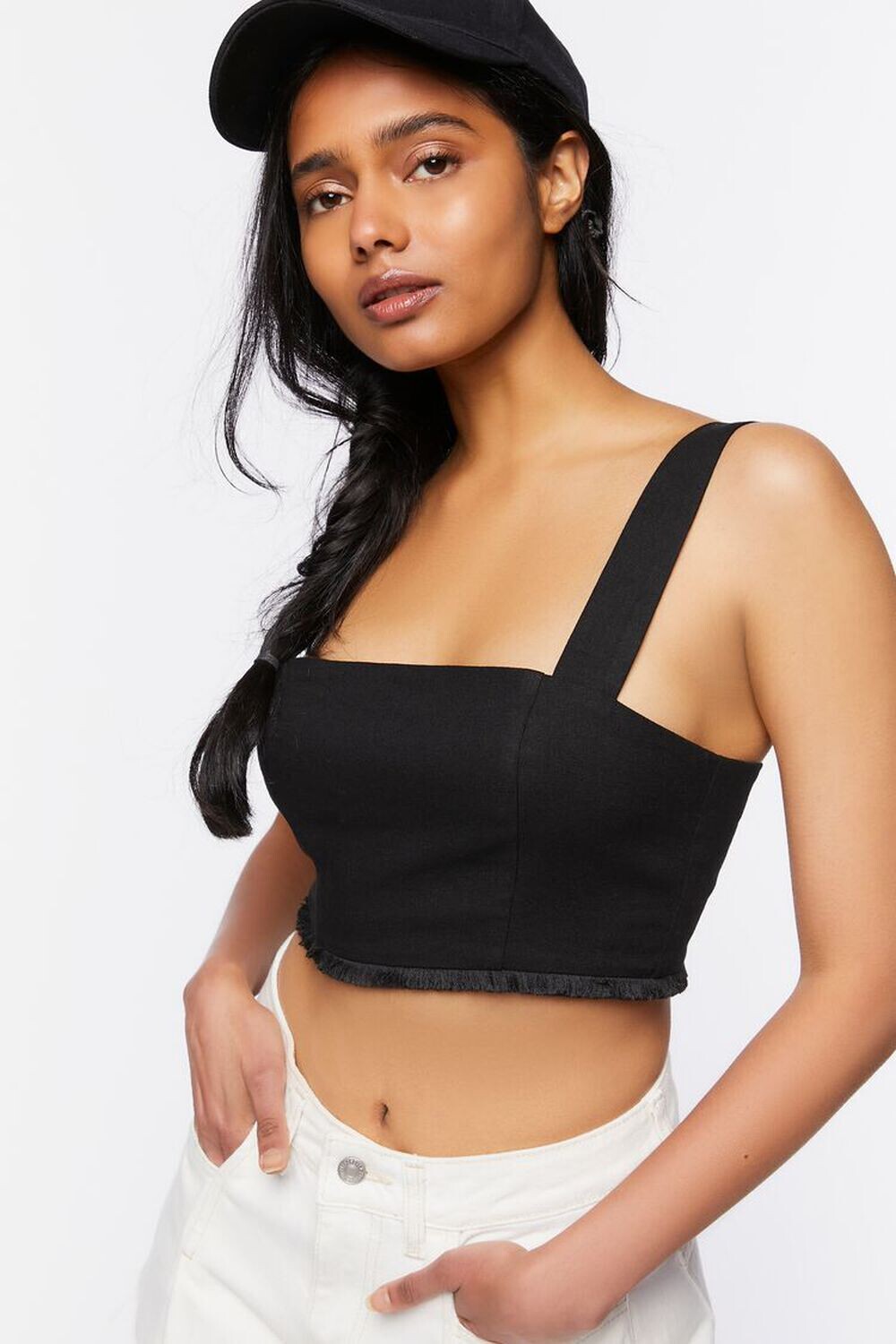 

Укороченный топ с квадратным вырезом Forever 21, черный