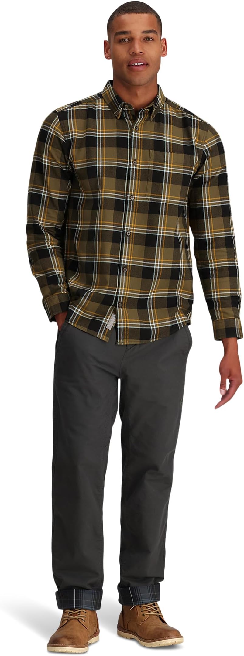 цена Рубашка Lieback Organic Cotton Flannel Long Sleeve Royal Robbins, цвет Dark Olive Timbercove Plaid