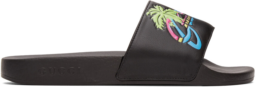 

Черные шлепанцы для бассейна Hawaii Gucci