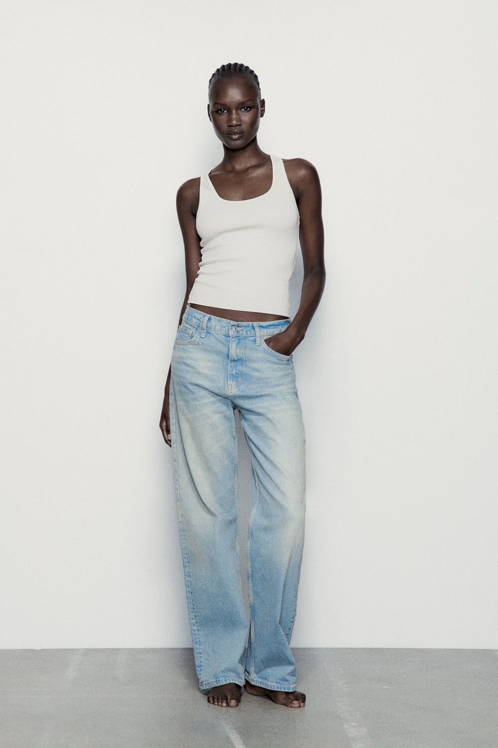 

Рубашка в ребячку Zara, бежевый