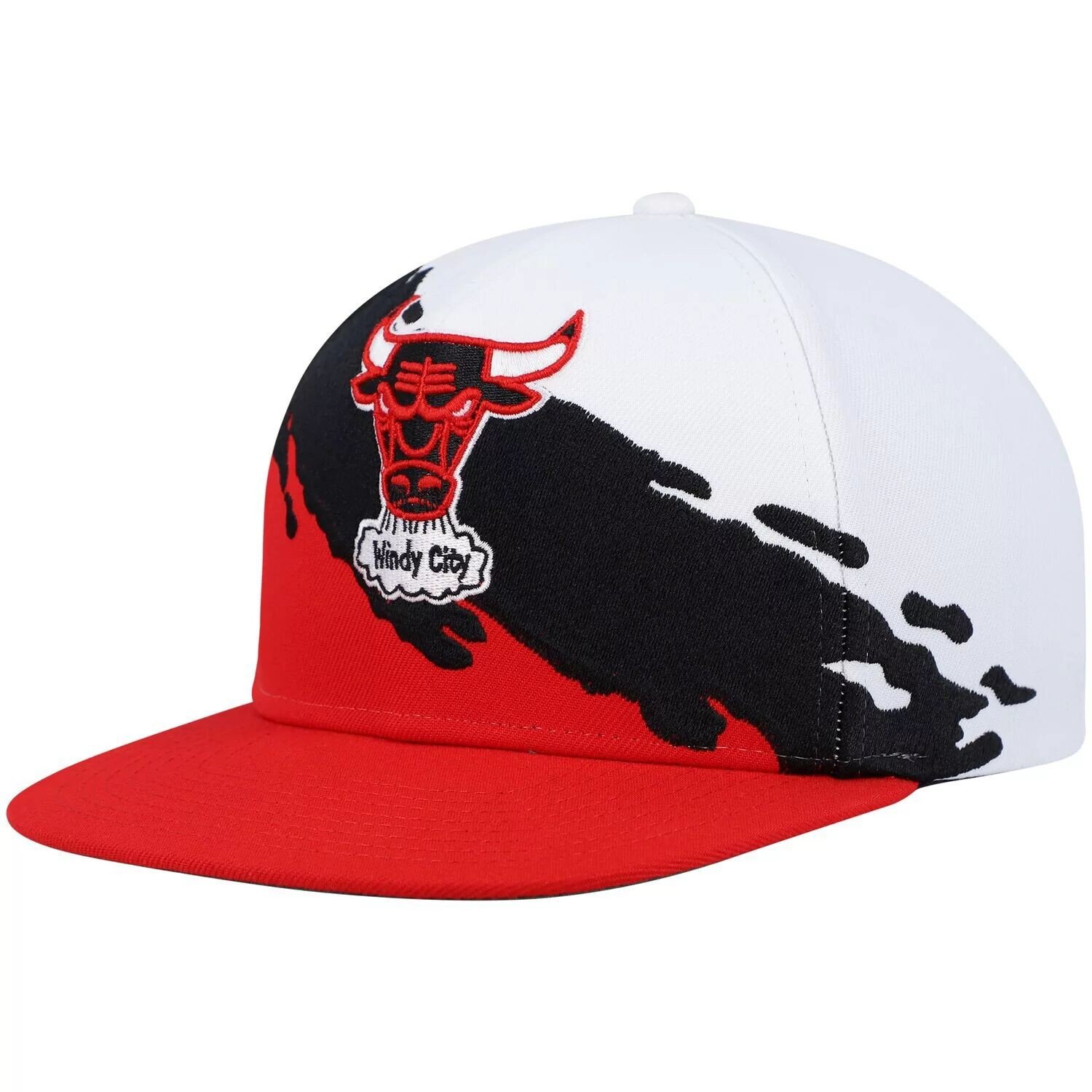 

Мужская кепка Mitchell & Ness белого/красного цвета Chicago Bulls Hardwood Classics с кистью Snapback