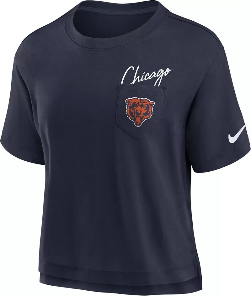 

Женская темно-синяя футболка с карманами Nike Chicago Bears