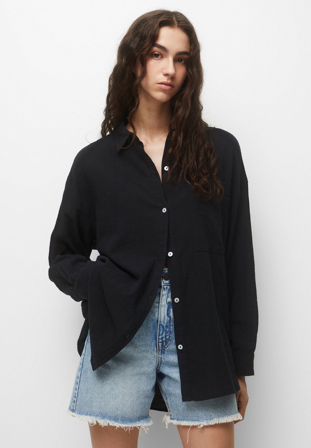 

Рубашка PULL&BEAR, черный