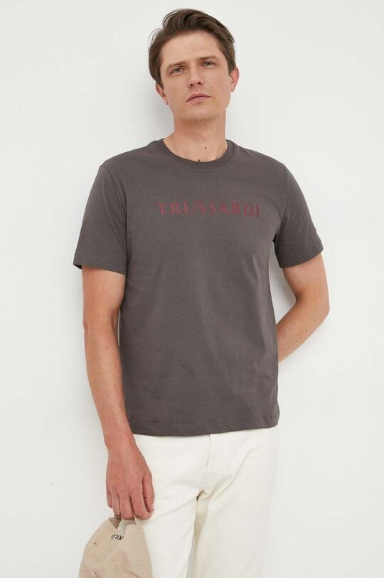 

Хлопковая футболка Trussardi, серый