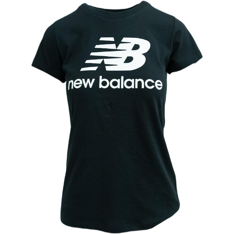 

Футболка с коротким рукавом New Balance Essentials Stacked Logo, черная, женская