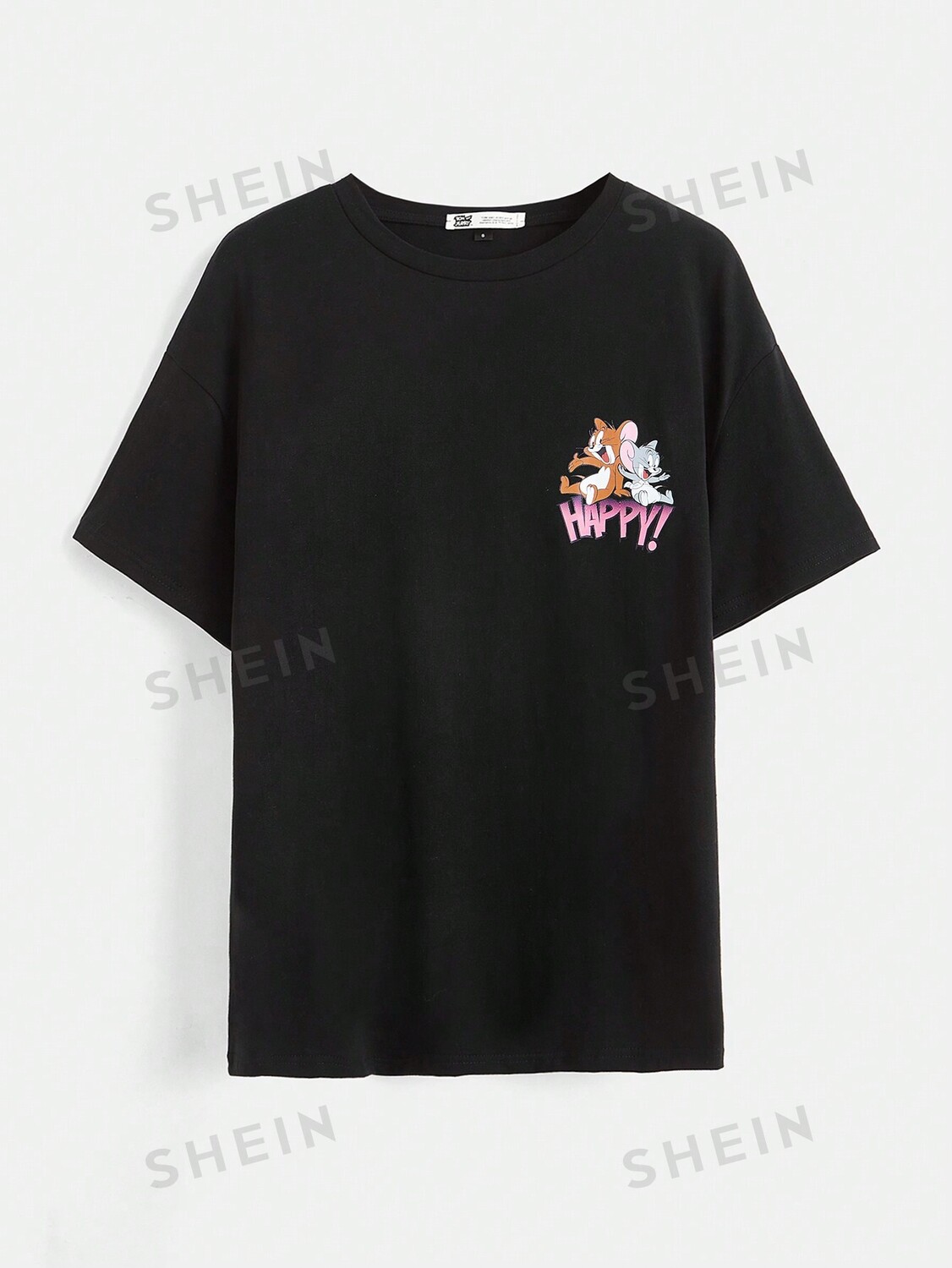 

Футболка Tom & Jerry X Shein Plus с рисунком, черный