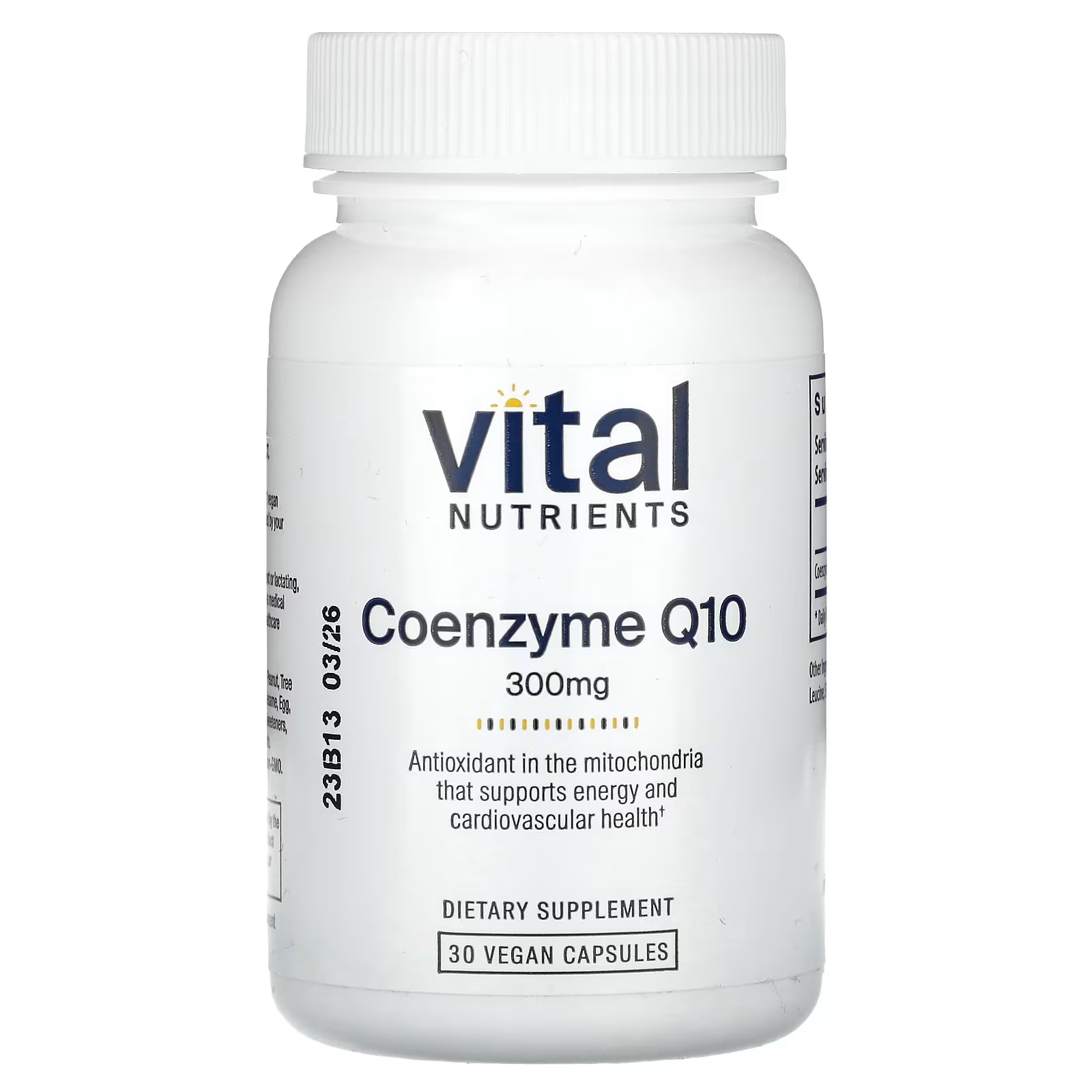 Коэнзим Vital Nutrients Q10 300 мг, 30 веганских капсул цитрат стронция vital nutrients 90 веганских капсул
