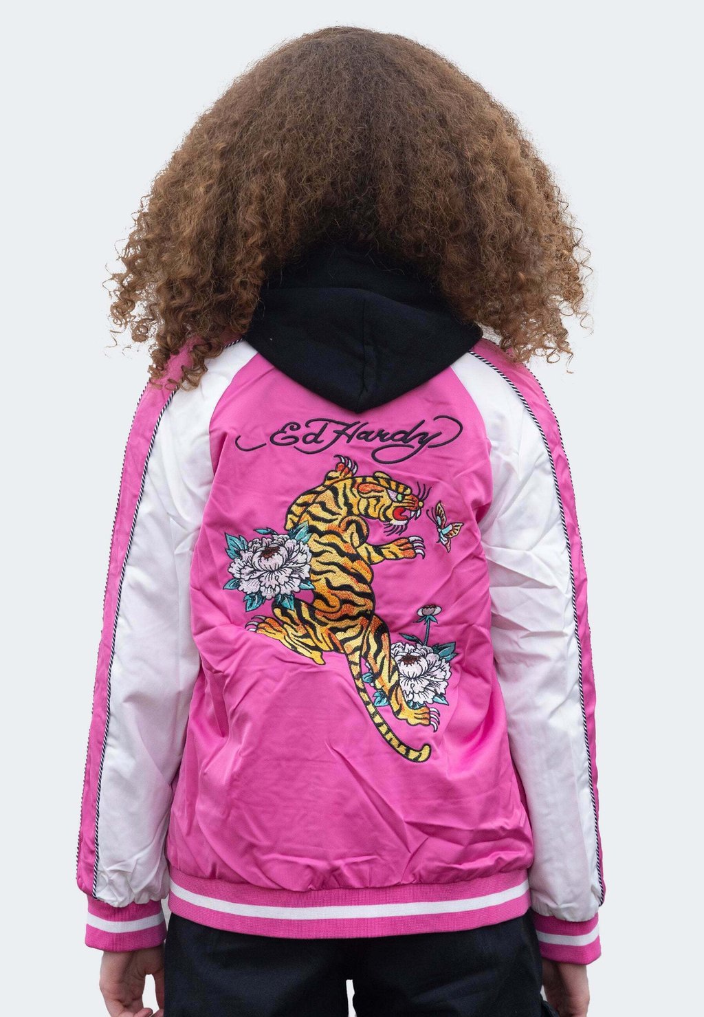 Куртка-бомбер Souvenir X Ed Hardy Tiger Hype, розовый черная двусторонняя двусторонняя куртка ed hardy tiger souvenir hype черный