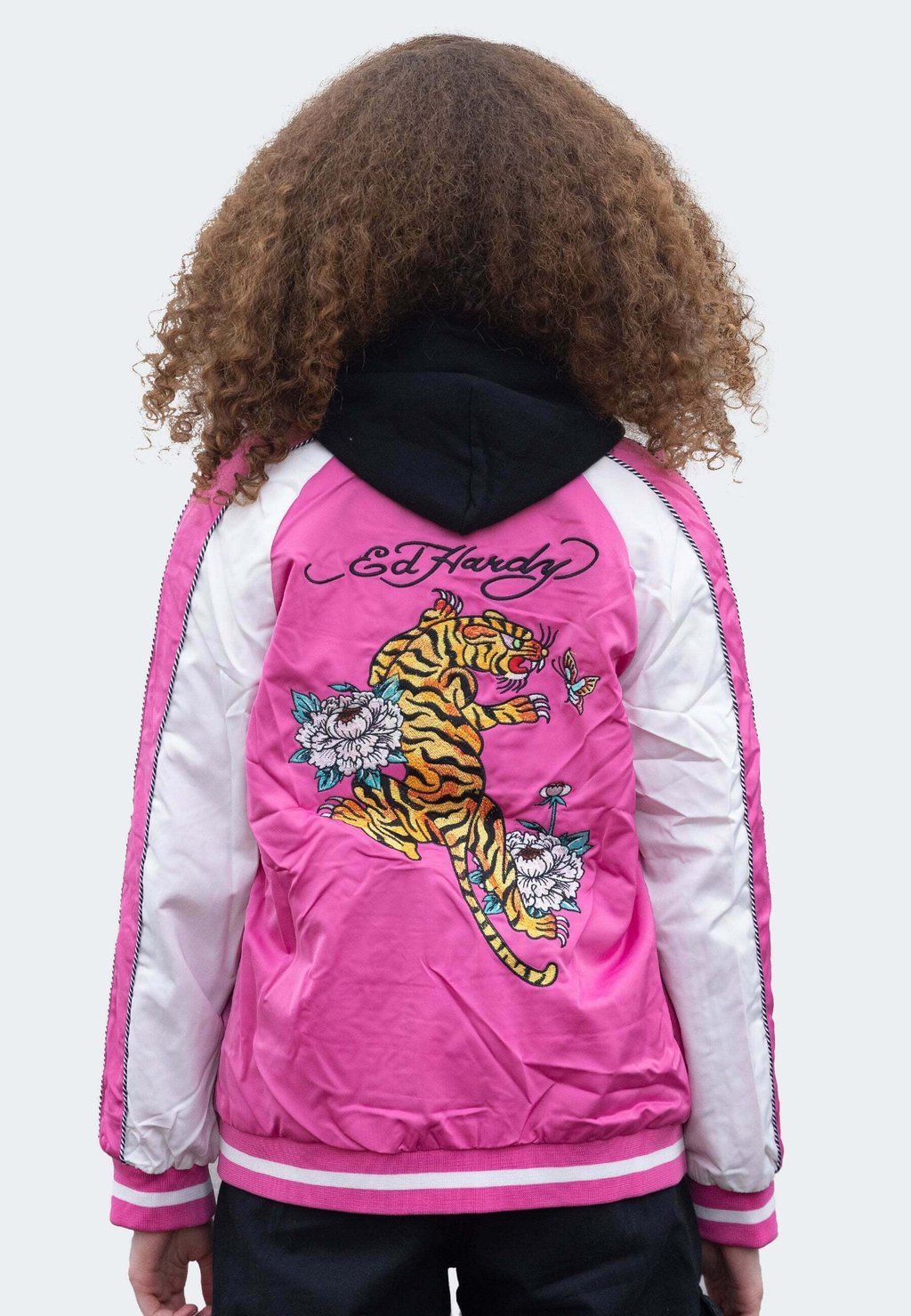 Куртка-бомбер Souvenir X Ed Hardy Tiger Hype, розовый легкая черная куртка с капюшоном ed hardy hype черный