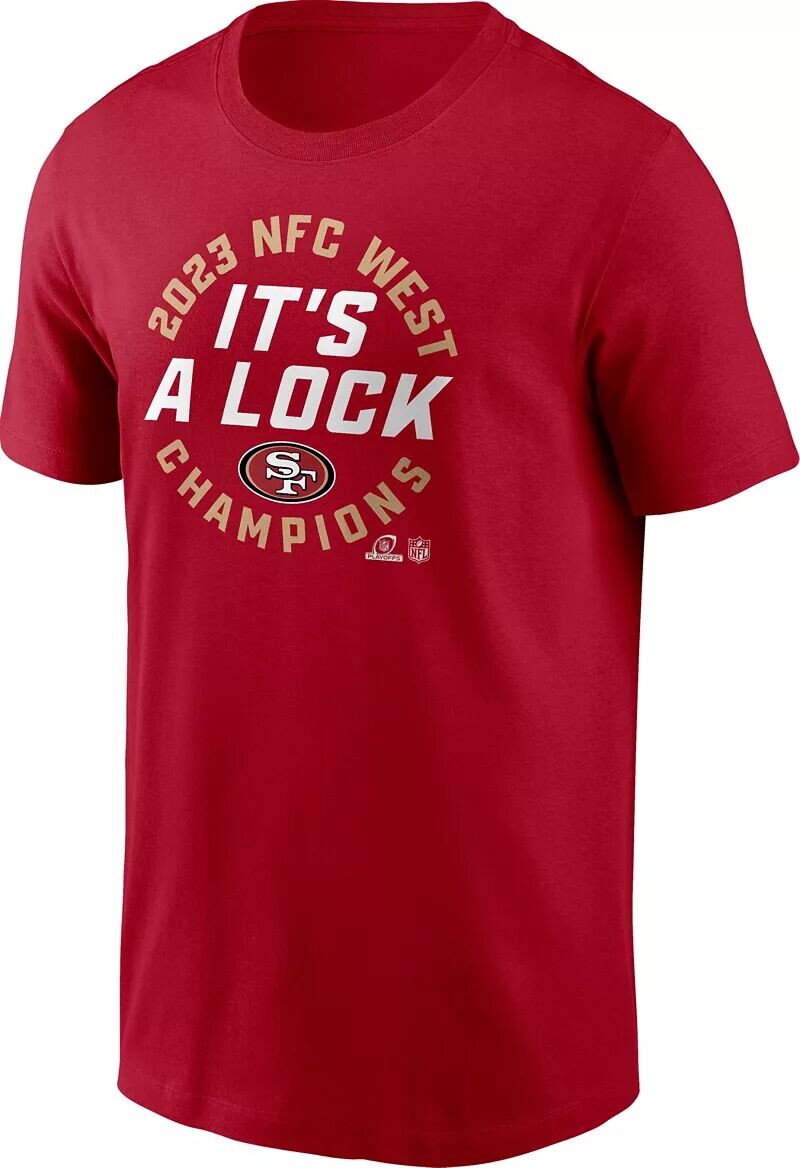 

Мужская футболка Nike San Francisco 49ers 2023 NFC West Division Champions в раздевалке