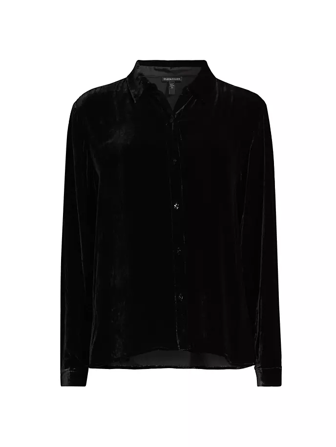 Классическая легкая рубашка с воротником Eileen Fisher, черный