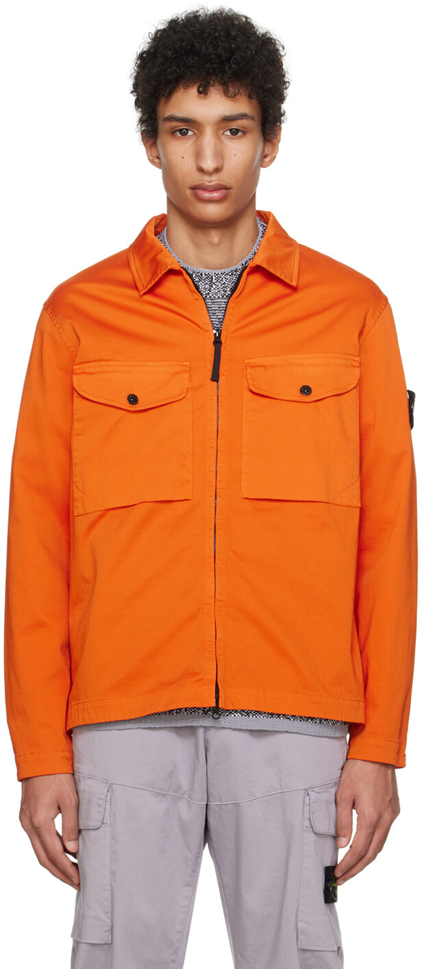 

Оранжевая куртка, окрашенная в готовую одежду Stone Island